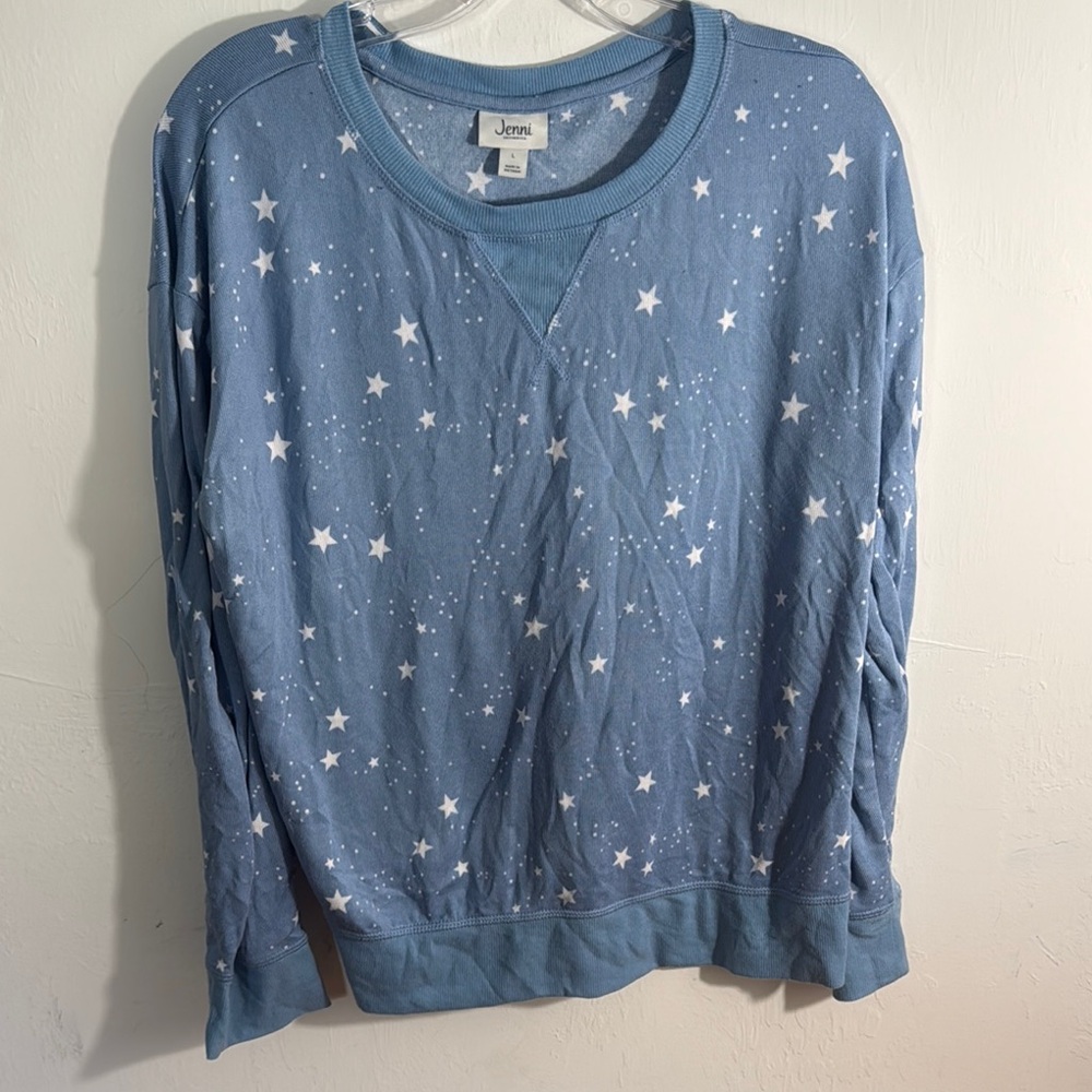 Jenni Blue Star Pattern Top & Pants Set Never Worn